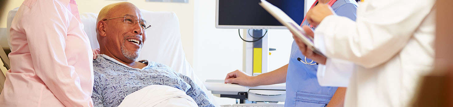 Stroke patient with doctor and nurse.