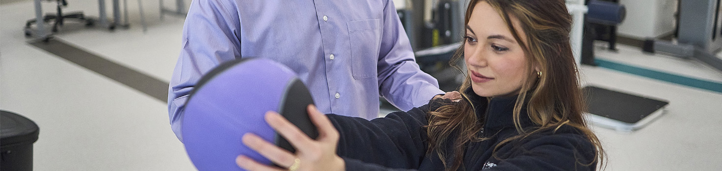 Patient performing physical therapy